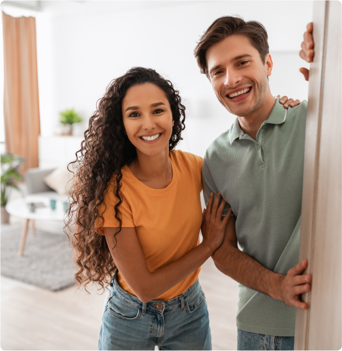 Couple in doorway